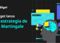 Pancarta promocional del servicio de estrategia de Martingala con IA de Bitget.